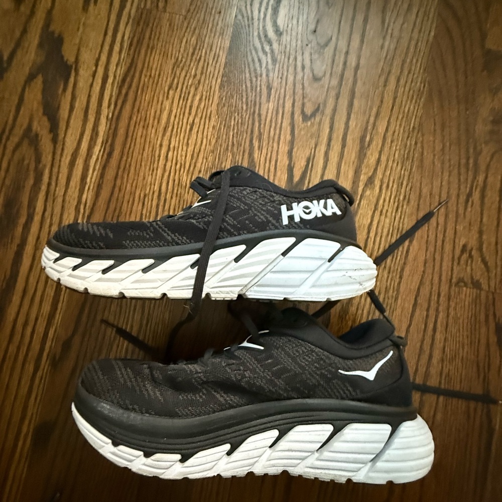 Hoka Men's Black and White Athletic Shoes